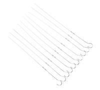 TOBBOMEY 10 pièces Set de Fourchettes Barbecue Acier Inoxydable Réutilisables Pique Brochette Inox avec Anneau Antidérapant Bâtons Rôtir pour Grillades et Barbecue Extérieur