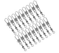 TOBBOMEY 100 pièces Emerillon Baril Connecteur Snap Résistant Métal Dur pour Montage Ligne Leurres et Appâts Rotation Fluide pour Mer et Eau Douce