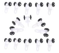 TOBBOMEY 100 pièces Lot de roulettes pour Rail de Rideau Métal et Plastique Glissières Droites et Courbes Galets Lisses pour Lance Rideaux Voilage Accessoires Coulissants Couleur Aléatoire