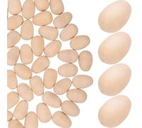 TOBBOMEY 100 Œufs Factices en Bois Soi-Même Décorations d'Œufs de Pâques 18X12 MM Lot de 2 Sets 100 Pièces Jouets de Bricolage pour Garçon et Filles et Activités Festives