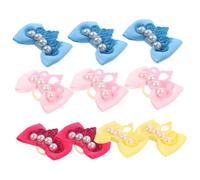 TOBBOMEY 10pièces Nœuds pour Cheveux De Chiens Petits Chiens Et Chats Accessoires De Toilettage Colorés Et Charmants Et Poudré