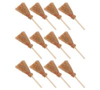 TOBBOMEY 12 Balais Miniatures en Bois pour Décoration Halloween, Accessoires pour Maison de Poupée, Lot de 12 Pièces, Modèle Mini Sorcière, Ornement Compact Écologique