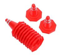 TOBBOMEY 12 pièces Cônes Signalisation Plastique Barrières Parking Modèles Routiers pour Décor Table Jeu Éducatif Simulation Circulation