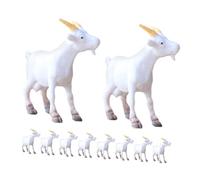 TOBBOMEY 12 pièces Figurines Chèvre Miniatures PVC Modèles Animaux Ferme Réalistes Décorations Micro Paysage DIY Ornement pour Maquettes et Dioramas