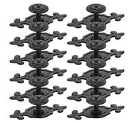 TOBBOMEY 12 Pièces Lot de 12 Poignées en Alliage de Zinc Vintage avec Plaque Poignées de Meuble Rustiques 24x20 Mm, Finition Noire Mate, pour Tiroirs, Armoires et Commodes, Quincaillerie