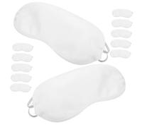 TOBBOMEY 12 pièces Masques de Sommeil Polyester Blanc Cache-yeux Légers et Confortables pour Protection Oculaire Adaptés pour Voyages Bureau et Siestes