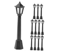 TOBBOMEY 12 pièces Miniature Street Lamp Model Micro Landscape Lighting for Dollhouse Decor Portable Plastic Mini Simulation Lamp for Outdoor Pathway and Desktop Decoration