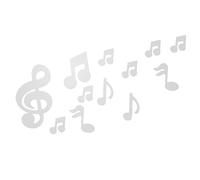TOBBOMEY 12 Pièces Music Note Mirror Design Wall Stickers For Classroom Decoration Safe Material Easy To Paste Large Set For Music And