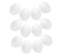 TOBBOMEY 12 Pièces Œufs Artificiels Réalistes pour Oiseaux Œufs Factices Solides et Légers pour Perroquets Perruches et Petits Oiseaux Favorisent la Reproduction Naturelle Comportement