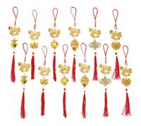 TOBBOMEY 12 Pièces Year of The Horse Hanging Ornaments Feng Shui Tassel Pendants Car Decorations for Wealth and Luck Home Festival Decor
