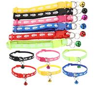TOBBOMEY 12pièces Collier Décoratif pour Animaux Lot de Colliers Réglables avec Clochette Couleurs pour Chiens Et Chats pour Fêtes Séances Photo
