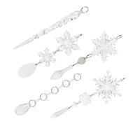 TOBBOMEY 18 Pcs Pendentifs Flocons de Acryliques Transparente Décoration Suspendue pour Sapin de Noël Ornements Résistants pour Fête et Maison