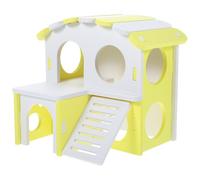 TOBBOMEY 1ensemble Set De Maison à Deux Niveaux pour Hamsters Et Cochons avec Échelle Cachette pour Animaux De Compagnie