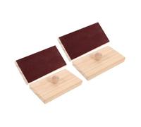 TOBBOMEY 2 Paires Instruments de Percussion Bois avec Bloc de Sable Jouets Rythmiques Montessori pour Garçon Fille Instruments Musicaux Portables pour Éveil et Apprentissage Musical