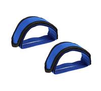 TOBBOMEY 2 Paires Sangles de Pédale Antidérapantes Nylon Doubles Adhésifs sans Boucle Réglables pour VTT Route et Protection Confortable pour Adultes Lot de Bleu
