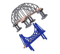 TOBBOMEY 2 Pièces Accessoires DIY Ponts Ferroviaires pour Train Ponts Suspendus et Connecteurs pour Garçon Fille Scènes Imaginatives et Développement Cognitif