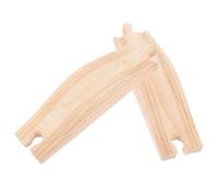 TOBBOMEY 2 pièces Accessoires Pistes de Train Bois Petites Pentes pour Circuit Train Garçon Fille Éducatif Bois Sûr Développement Motricité et Créativité