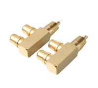 TOBBOMEY 2 pièces Adaptateur Audio RCA à Angle Droit Double Femelle Connecteur Mâle vers Femelles Plaqué Or Cuivre Pur Séparateur pour Entrées Sorties Câbles Autoradio