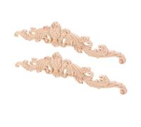TOBBOMEY 2 pièces Appliques Bois Sculpté Européen Motifs Floraux Décoratifs pour Lit Porte Meuble Coin Angle Élégant Classique