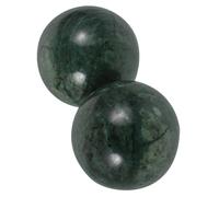 TOBBOMEY 2 pièces Balles de Massage à Main Jade Naturel Boules de Fitness pour Exercices et Rééducation des Mains Boules de Massage Portables pour Soulagement Du Stress et Renforcement