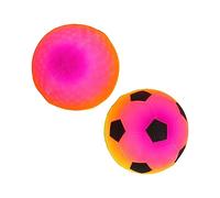 TOBBOMEY 2 pièces Ballons de Football Gonflables Colorés pour Garçon Fille PVC et pour Intérieur et Extérieur Stimulation et Cognition des Couleurs