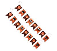 TOBBOMEY 2 Pièces Bannière Halloween Réutilisable Tissu Non Tissé Citrouille Noire Orange Décorations DIY pour Ktv Bar Maison Guirlande Fanions Effrayants pour Dautomne et Photobooth