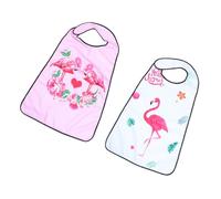 TOBBOMEY 2 pièces Bavoirs Adultes Imperméables Lot de Tabliers Repas Réutilisables pour Seniors Protection des Vêtements Design et Confortable Adapté pour Manger et Soins Couleur Aléatoire