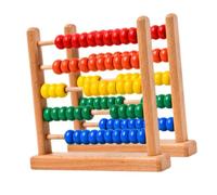 TOBBOMEY 2 pièces Boulier Bois Professionnel Outil Éducatif pour Garçon Fille Cadre de Comptage Portable Bois pour Apprentissage Mathématique et Développement des Compétences Motrices