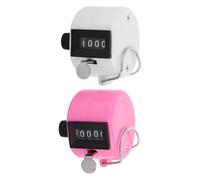 TOBBOMEY 2 pièces Compteur Manuel à Boutons Chiffres Plastique Portable Compteur Digital Polyvalent pour Événements Sportifs Inventaire et Comptage Manuel Facile Lot de Blanc et Rose