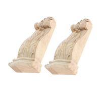 TOBBOMEY 2 pièces Corbeaux Bois Sculpté pour Meubles Support de Poutre Renforcé Décor de Colonnes Romaines Angle Motifs Européens Détaillés pour Décoration Intérieure
