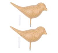 TOBBOMEY 2 pièces Crochets Muraux Oiseaux Résine Patères Murales Décoratives Compactes et Solides pour Clés Manteaux Serviettes Chambre et Bureau