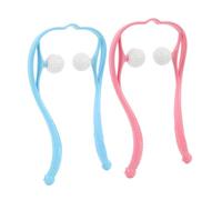 TOBBOMEY 2 pièces Ergonomic Neck Massager With Trigger Point Roller For Deep Tissue Muscle Relaxation Portable Manual Handheld Cervical Spine Massager For Neck And Shoulder Relief