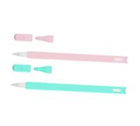 TOBBOMEY 2 pièces Étui Silicone Gel de Silice Forme Tête de Chat pour Stylet Pencil 2ème Génération Rose et Vert Menthe Protection Ajustée et Compatible Stylet Housse Souple Antidérapante