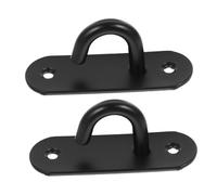 TOBBOMEY 2 pièces Fixations Murales Acier Inoxydable pour Suspension Fitness Crochets de Plafond Robustes pour Hamac et Bandes de Résistance Kit Noir Installation Facile
