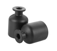 TOBBOMEY 2 pièces Flacon décoratif en Verre Mat Noir Lot de Bouteilles diffuseur sans Flamme Multifonction pour huiles essentielles décoration élégante pour Maison Bureau et Spa