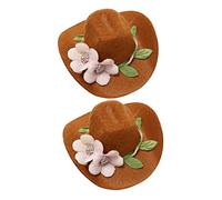 TOBBOMEY 2 pièces Lot Chapeaux Décoratifs pour Bouteilles de Vin Feutre Accessoires Festifs pour Fête de Noël et Réunions Familiales Décorations Miniatures pour Ambiance Party