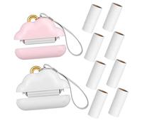 TOBBOMEY 2 pièces Lot de Adhésifs pour Poils Animaux avec Housse de Protection Poche Lingettes Détachables Brosse Peluches Légère et Compacte pour Vêtements Mobilier et Entretien Quotidien