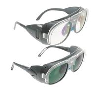 TOBBOMEY 2 pièces Lunettes de Soudage Anti-éblouissement avec Double Lentille Légères et Résistantes Protection UV et Rayonnement Thermique Surlunettes de Sécurité Polyvalentes pour