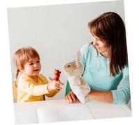 TOBBOMEY 2 pièces Marionnette Main Lapin Peluche Jouets Interactifs Garçon Fille Marionnettes Doigts Créatives et Ludiques pour Histoires et Communication Couleur Couleur Aléatoire