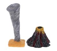 TOBBOMEY 2 Pièces Modèle de Catastrophe Naturelle et Tornade Décor Paysage Volcanique Réaliste Jeu Éducatif pour Table de Sable Simulation Dynamique pour Garçon Fille