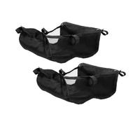 TOBBOMEY 2 pièces Panier Poussette Organiseur de Rangement Robuste avec Pochette Maille Espace Sous Poussette pour Vêtements et Articles Compatible et Canne Noir