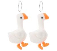 TOBBOMEY 2 pièces Peluche Oie Douce Lot de Porte-clés Peluche Kawaii pour Fête Anniversaire et Shower Cadeaux et Prix de Carnaval Garçon Fille