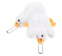 TOBBOMEY 2 pièces Pendentif Peluche Grand Canard Lot de Décor Sac et Porte-clés Doux Cadeau Noël Maman Accessoire Sac à Dos Charmant et Résistant