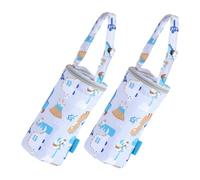 TOBBOMEY 2 pièces Pochette Isolante pour biberon Poche Thermique pour Bouteille de Lait Transport Pratique pour Poussette Protection Thermique et Conservation fraîcheur Gris 2pcs