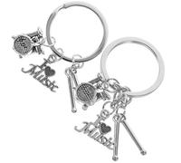 TOBBOMEY 2 pièces Porte-clés Baguettes de Batterie Design Musical Breloque pour Amateurs de Musique Cadeau Batteur Band