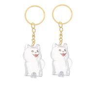 TOBBOMEY 2 pièces Porte-clés Médaillon Chien Transparent pour Souvenir Boîte de Rangement Sécurisée pour Poils Animaux Accessoire Compact pour Mémoire Sentimentale Canine