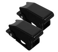 TOBBOMEY 2 pièces Protection Interrupteur Bascule Plastique et Cache Bouton Noir Protège Poussière et Chocs Compatible Auto Avion Installation Facile