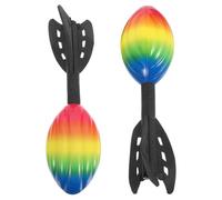 TOBBOMEY 2 pièces PU Fusée Lanceur de Jeu Volant Extérieur pour Garçon Fille de Plage Mousse PU Favori des Fêtes Anniversaire pour Garçons et Filles Stem Actif et Sûr