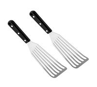 TOBBOMEY 2 pièces Spatule Inox Multifonction pour Cuisson et Barbecue Spatule Lisse pour Poisson Steak Wok et Grill Ustensile Résistant et Facile à Utiliser