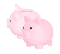 TOBBOMEY 2 pièces Tirelire Garçon Fille Forme Cochon Vinyle Rose Petite Tirelire Fille pour Monnaie Cadeau Économies Noël